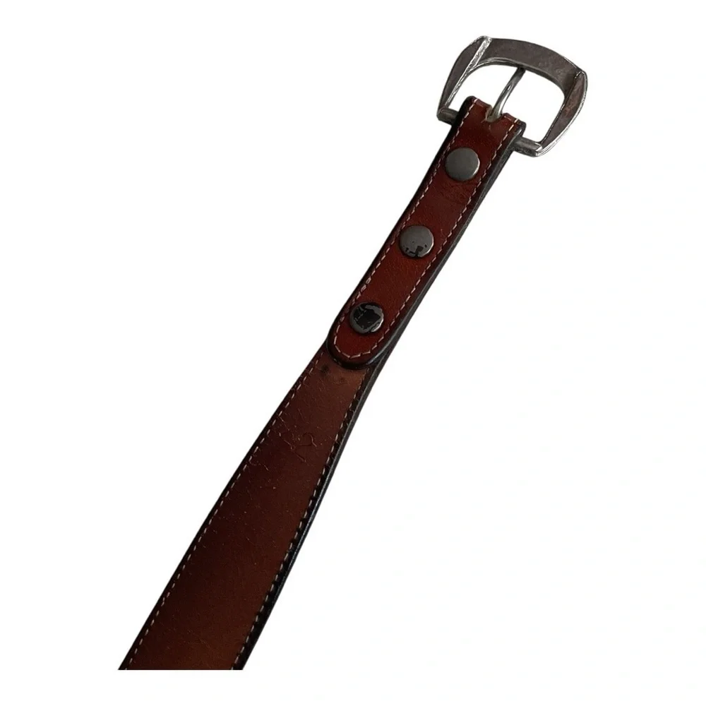 Men’s Brown Genuine Leather Belt with Silver Buckle – Classic Everyday Style